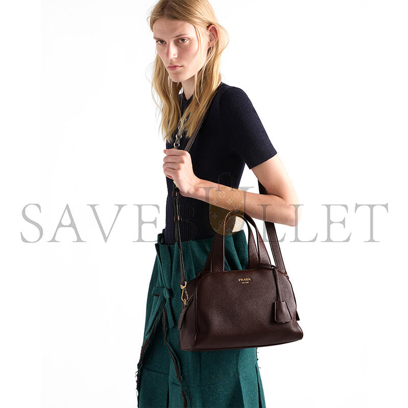 PRADA MEDIUM LEATHER TOP-HANDLE BAG 1BB149 (28*20*13cm)